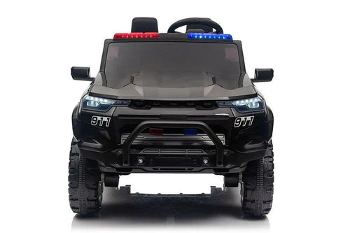 Elektro-Polizeiauto für Kinder 24V – 2-Sitzer, 4x200W Motoren, 10km/h, EVA-Reifen & Ledersitz
