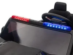 Elektro-Polizeiauto für Kinder 24V – 2-Sitzer, 4x200W Motoren, 10km/h, EVA-Reifen & Ledersitz