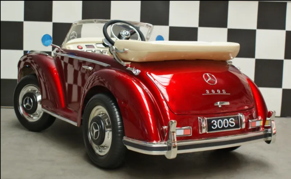 Mercedes-Benz 300S Kinder Oldtimer Elektroauto 12V – Lizenziert mit Ledersitz, MP3, Fernbedienung