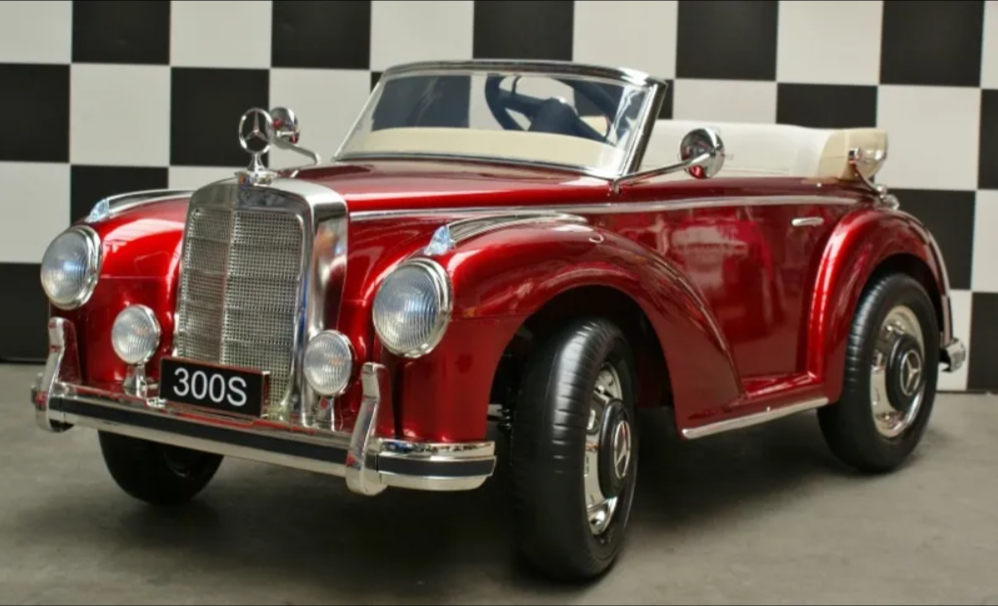 Mercedes-Benz 300S Kinder Oldtimer Elektroauto 12V – Lizenziert mit Ledersitz, MP3, Fernbedienung
