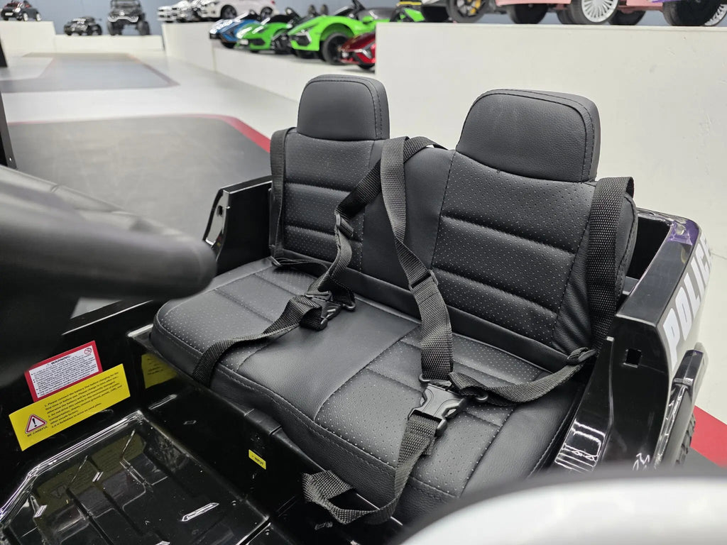 Polizei Dodge RAM Elektro Kinderauto - Mit Ledersitz und EVA Reifen, Bluetooth, Federung, Fernbedienung, MP3
