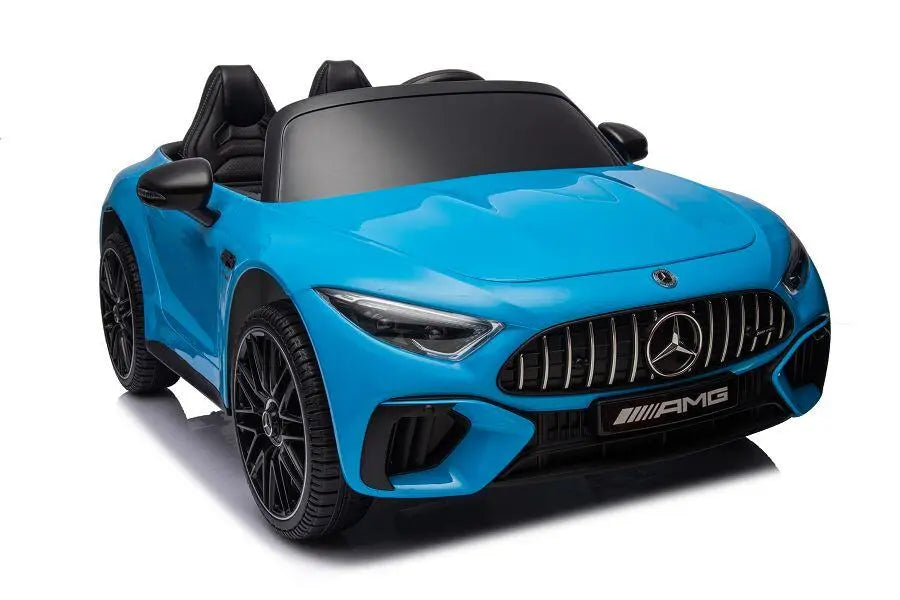 Mercedes SL63 AMG Kinder Elektroauto 24V in Blau – Lizenziert, Fernbedienung, Leder, EVA, MP3