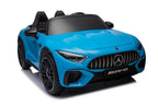 Mercedes SL63 AMG Kinder Elektroauto 24V in Blau – Lizenziert, Fernbedienung, Leder, EVA, MP3