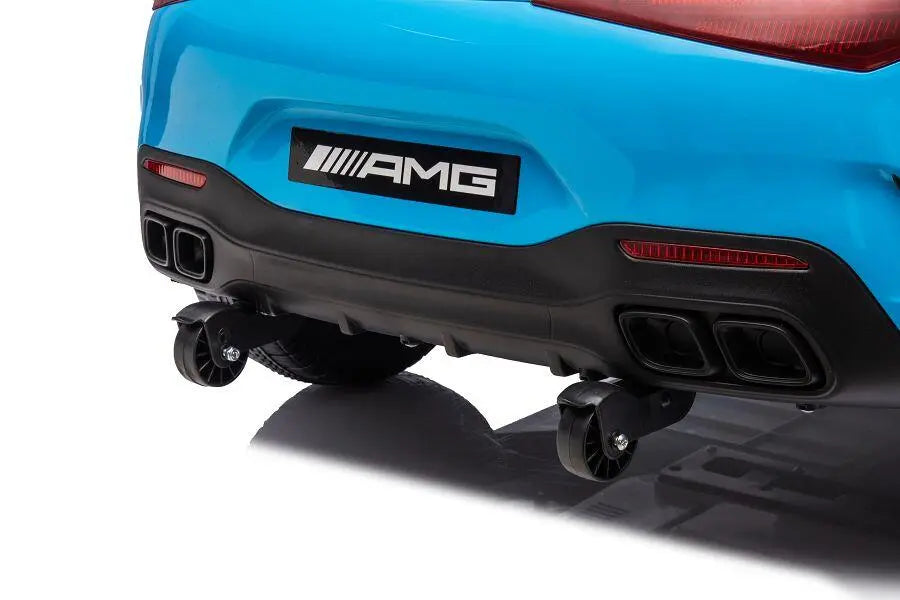 Mercedes SL63 AMG Kinder Elektroauto 24V in Blau – Lizenziert, Fernbedienung, Leder, EVA, MP3