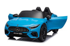 Mercedes SL63 AMG Kinder Elektroauto 24V in Blau – Lizenziert, Fernbedienung, Leder, EVA, MP3