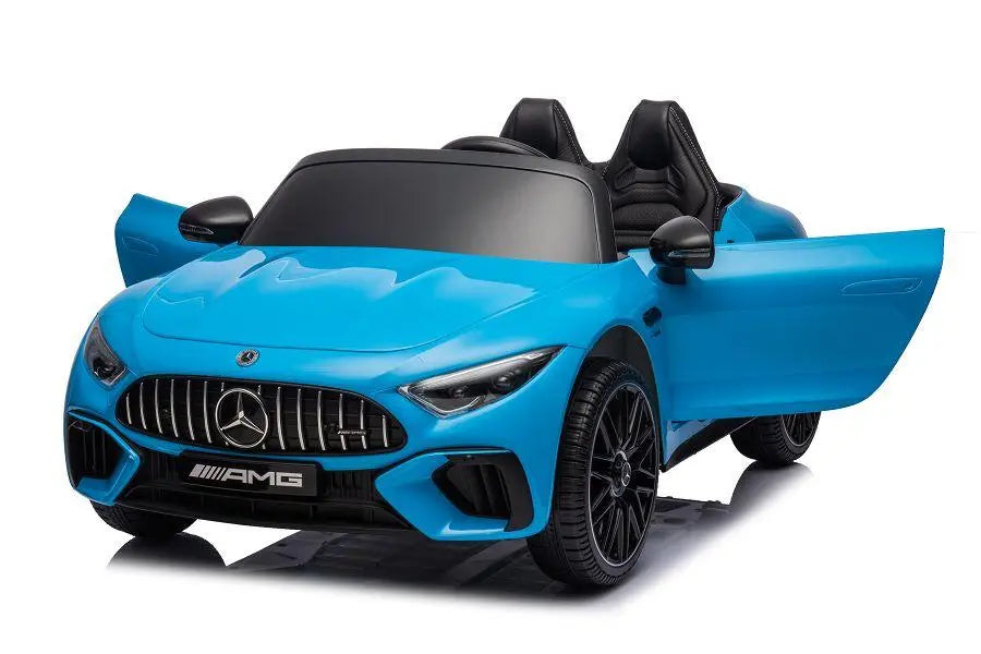 Mercedes SL63 AMG Kinder Elektroauto 24V in Blau – Lizenziert, Fernbedienung, Leder, EVA, MP3