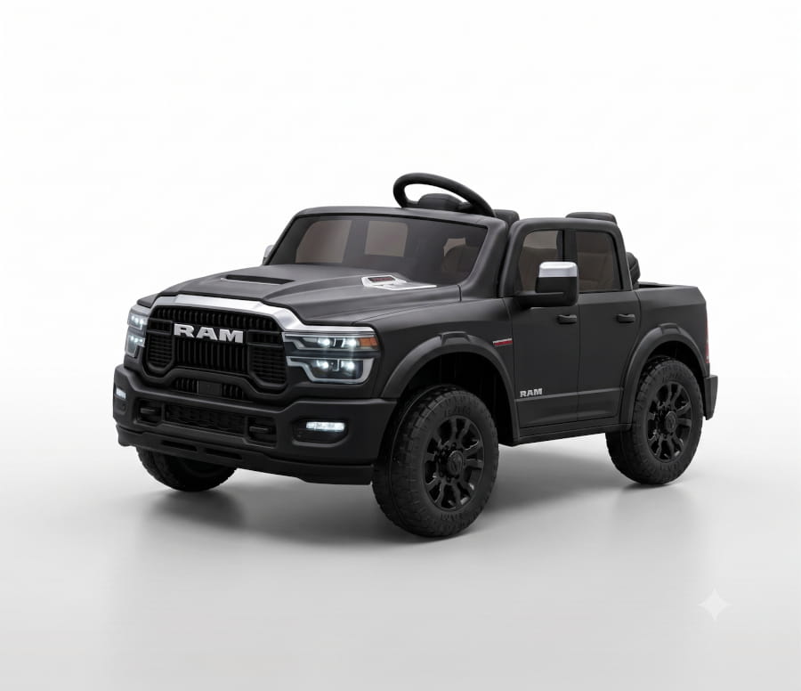 Dodge RAM 2500 "Rebel" 2-Sitzer 24V Kinder Elektrofahrzeug - Lizenziert mit Ledersitzen, EVA, Fernbedienung, Bluetooth