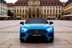 Mercedes SL63 AMG Kinder Elektroauto 24V in Blau – Lizenziert, Fernbedienung, Leder, EVA, MP3