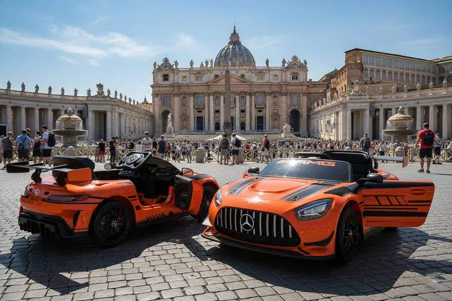 Mercedes AMG GT3 Kinder Elektroauto Lizenziert - MP3, Leder, EVA, Fernbedienung