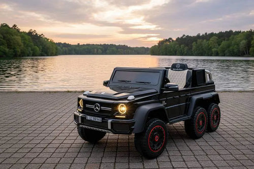 Mercedes G63 AMG 6x6 Kinder Elektroauto lizenziert in weiß oder schwarz – Leder, EVA, Fernbedienung, MP3