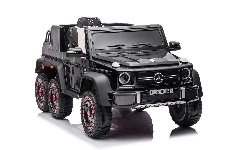 Mercedes G63 AMG 6x6 Kinder Elektroauto lizenziert in weiß oder schwarz – Leder, EVA, Fernbedienung, MP3