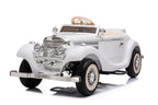 Mercedes-Benz 540K Oldtimer Elektroauto für Kinder in Weiß – Lizenziert mit Ledersitz, Musik, Fernsteuerung