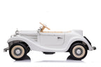Mercedes-Benz 540K Oldtimer Elektroauto für Kinder in Weiß – Lizenziert mit Ledersitz, Musik, Fernsteuerung