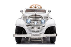 Mercedes-Benz 540K Oldtimer Elektroauto für Kinder in Weiß – Lizenziert mit Ledersitz, Musik, Fernsteuerung