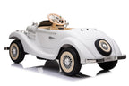 Mercedes-Benz 540K Oldtimer Elektroauto für Kinder in Weiß – Lizenziert mit Ledersitz, Musik, Fernsteuerung