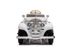 Mercedes-Benz 540K Oldtimer Elektroauto für Kinder in Weiß – Lizenziert mit Ledersitz, Musik, Fernsteuerung