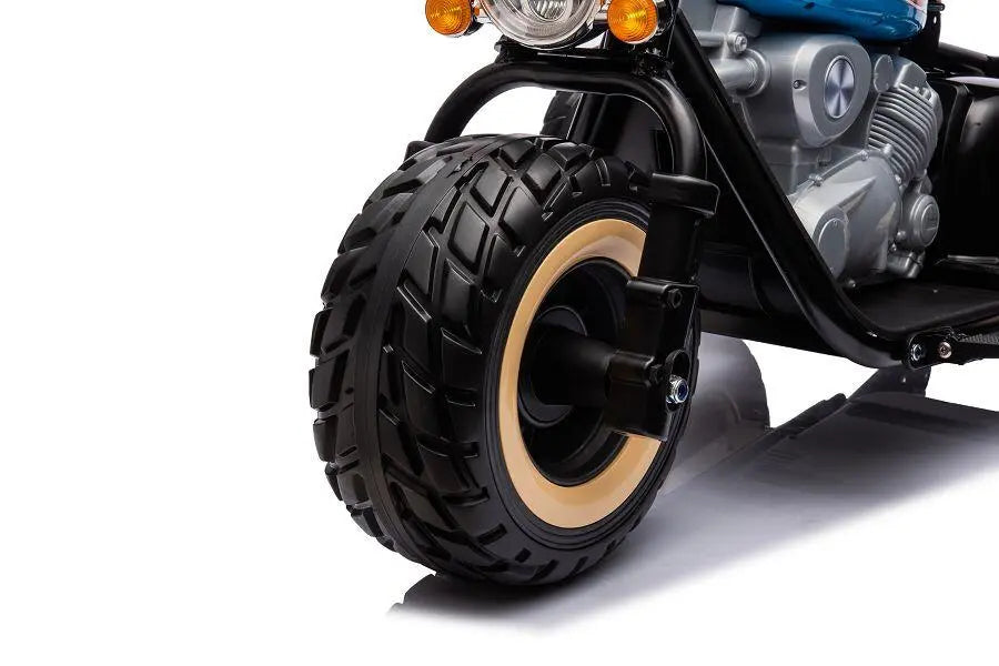 Elektro Kindermotorrad 24V – 2x800W Brushless Motor, Leder, LED, 10km/h, MP3