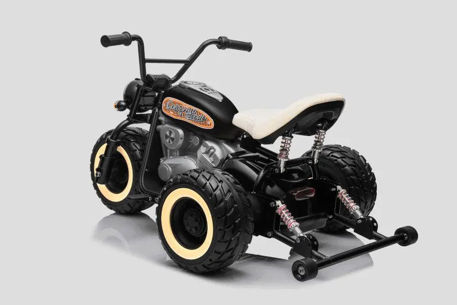 Elektro Kindermotorrad 24V – 2x800W Brushless Motor, Leder, LED, 10km/h, MP3