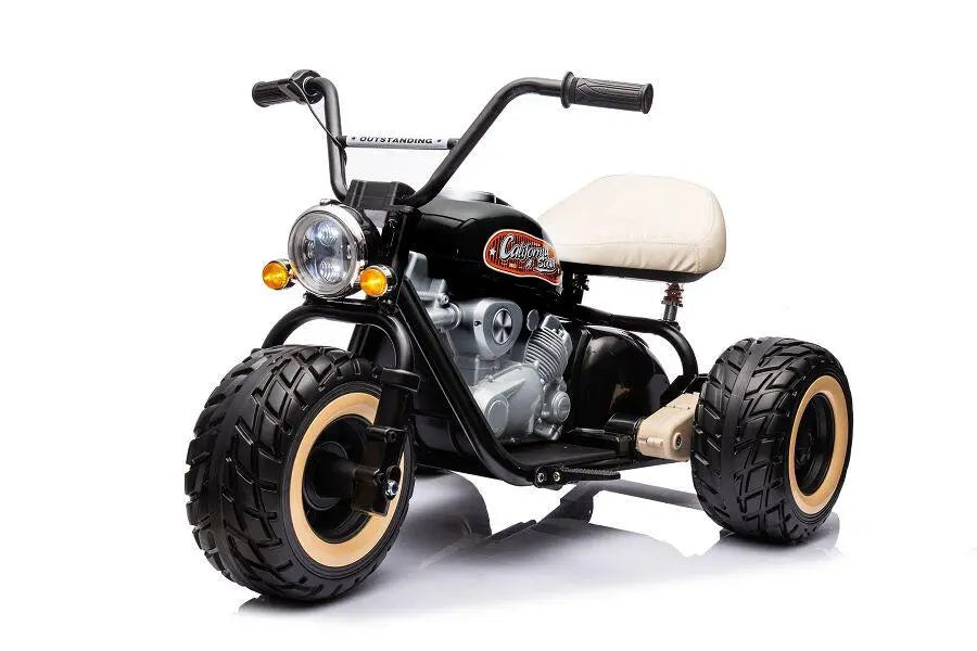 Elektro Kindermotorrad 24V – 2x800W Brushless Motor, Leder, LED, 10km/h, MP3