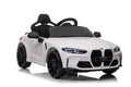 BMW M4 Kinder Elektrofahrzeug in Weiß – 12V, Leder, EVA, Fernbedienung, LED, Lizenziert