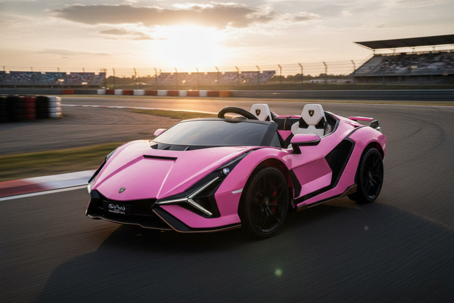 Lamborghini Sian 2-Sitzer Kinder Elektroauto - 24V, Fernbedienung, EVA, Leder in Schwarz oder Pink