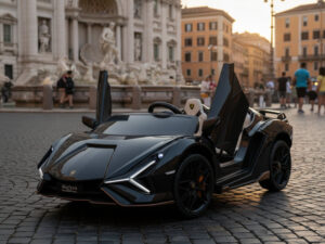 Lamborghini Sian 2-Sitzer Kinder Elektroauto - 24V, Fernbedienung, EVA, Leder in Schwarz oder Pink