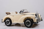 Mercedes-Benz 300S Oldtimer Elektroauto für Kinder in Beige – Lizenziert mit Ledersitz, MP3, Fernbedienung