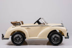 Mercedes-Benz 300S Oldtimer Elektroauto für Kinder in Beige – Lizenziert mit Ledersitz, MP3, Fernbedienung