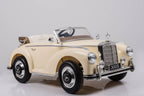 Mercedes-Benz 300S Oldtimer Elektroauto für Kinder in Beige – Lizenziert mit Ledersitz, MP3, Fernbedienung