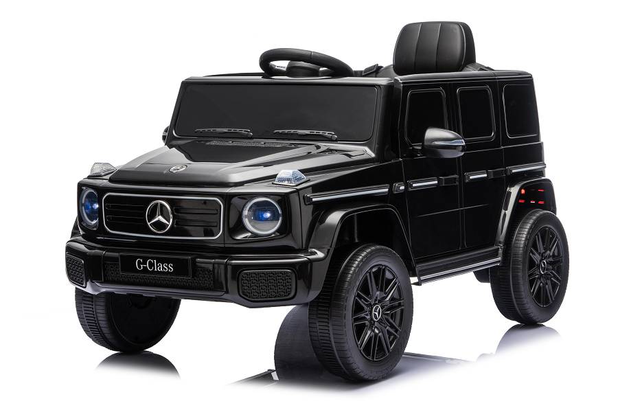 Mercedes G580 AMG in Schwarz oder Grau – Kinder Elektroauto lizenziert mit Ledersitzen, Vollgummireifen, Fernbedienung, MP3, Stoßdämpfer