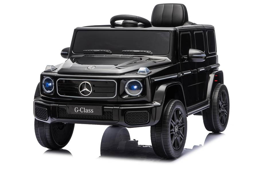 Mercedes G580 AMG in Schwarz oder Grau – Kinder Elektroauto lizenziert mit Ledersitzen, Vollgummireifen, Fernbedienung, MP3, Stoßdämpfer
