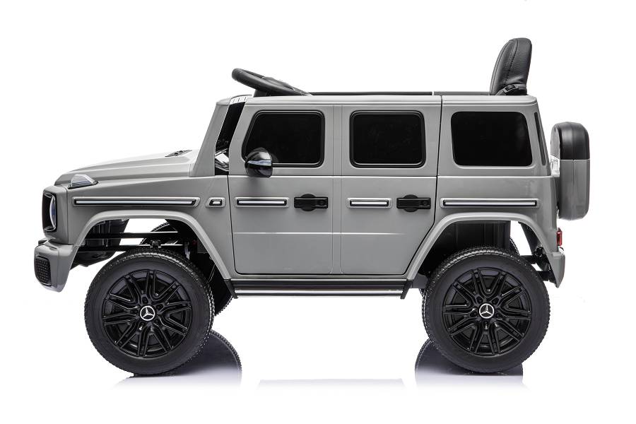 Mercedes G580 AMG in Schwarz oder Grau – Kinder Elektroauto lizenziert mit Ledersitzen, Vollgummireifen, Fernbedienung, MP3, Stoßdämpfer