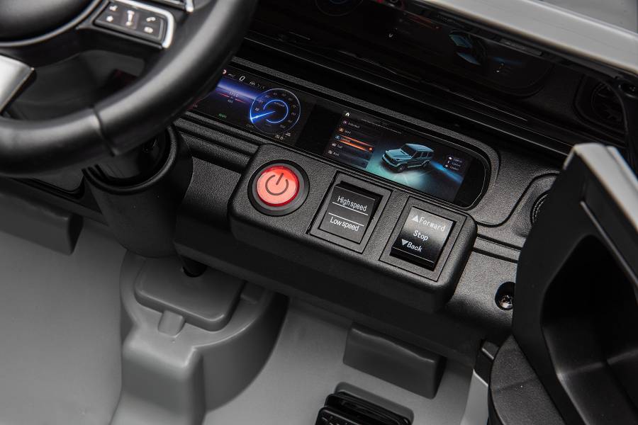Mercedes G580 AMG in Schwarz oder Grau – Kinder Elektroauto lizenziert mit Ledersitzen, Vollgummireifen, Fernbedienung, MP3, Stoßdämpfer