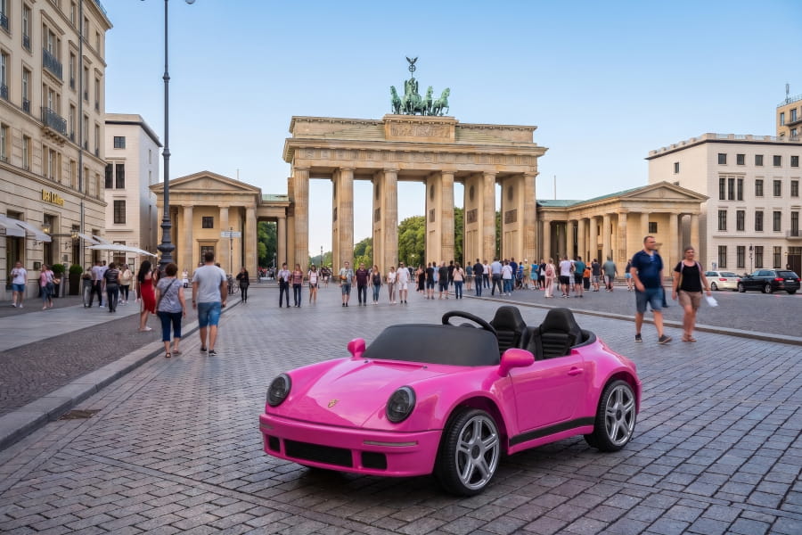 Porsche Ruf 2-Sitzer Kinder Elektroauto mit leistungsstarken 24V Akku  – Lizenziert, Leder, MP3, Fernbedienung, EVA, Stoßdämpfern
