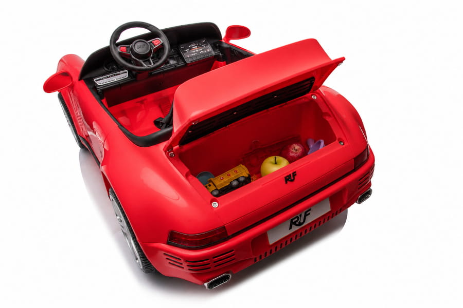 Porsche Ruf 2-Sitzer Kinder Elektroauto mit leistungsstarken 24V Akku  – Lizenziert, Leder, MP3, Fernbedienung, EVA, Stoßdämpfern