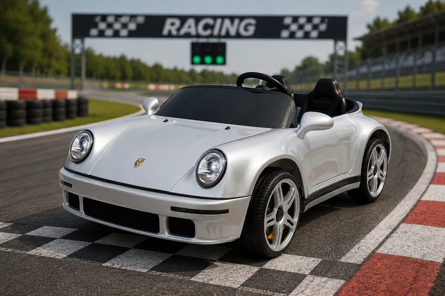 Porsche Ruf 2-Sitzer Kinder Elektroauto mit leistungsstarken 24V Akku  – Lizenziert, Leder, MP3, Fernbedienung, EVA, Stoßdämpfern