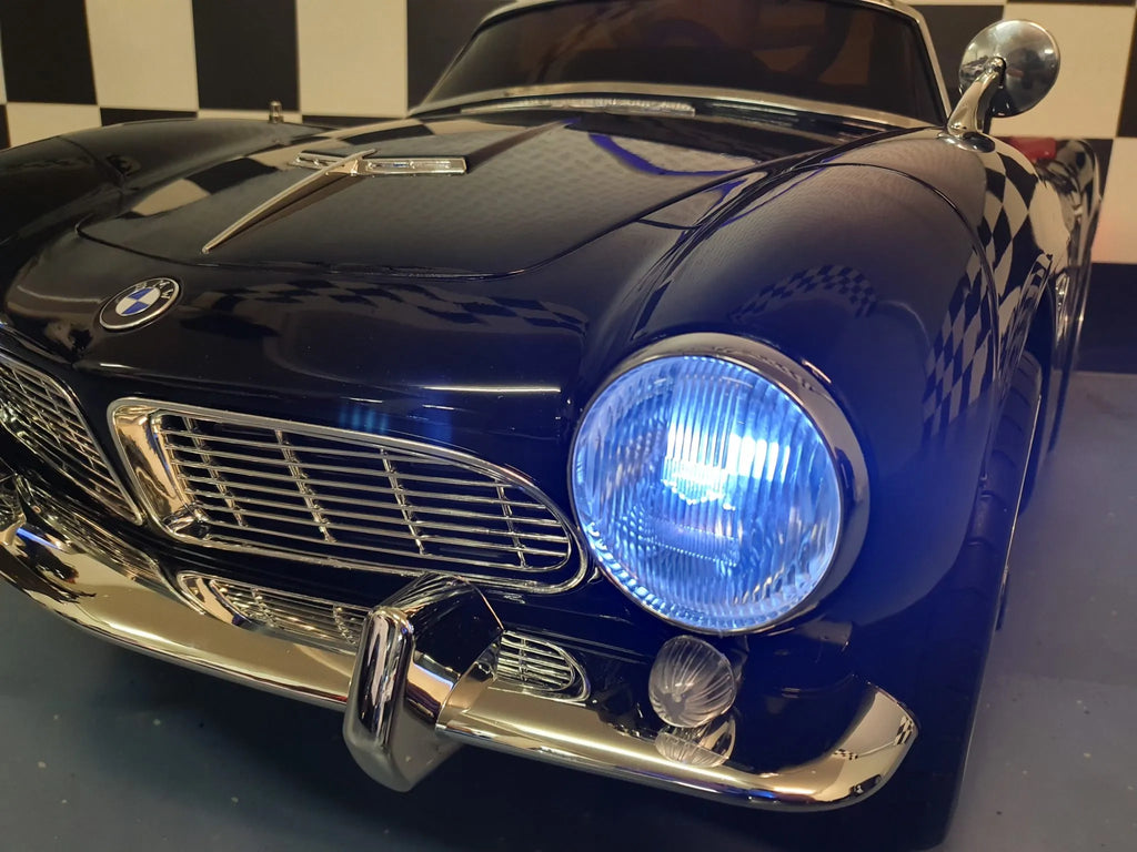 BMW 507 Kinder Oldtimer Elektroauto 12V – Lizenziert mit Ledersitz, MP3, Fernbedienung, 2x35W