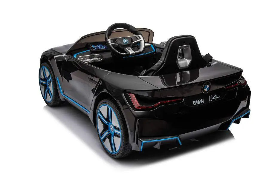BMW i4 Kinder Elektrofahrzeug – 12V, Leder, EVA, Fernbedienung, LED, Lizenziert