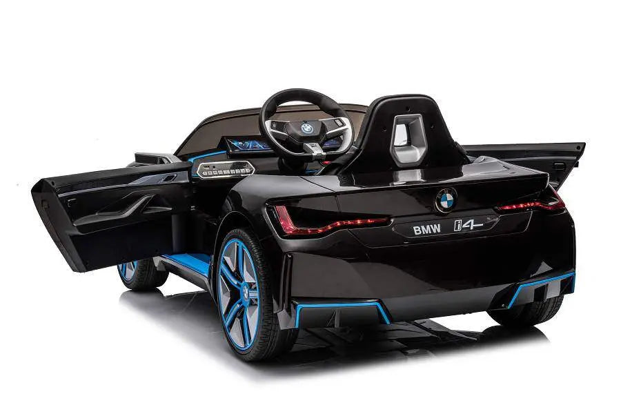 BMW i4 Kinder Elektrofahrzeug – 12V, Leder, EVA, Fernbedienung, LED, Lizenziert