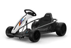 Kinder Elektro Drift GoKart in Weiß – Kart mit 2 Motoren, 10km/h, LED, Musik, 24V