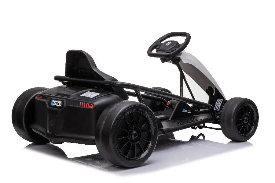 Kinder Elektro Drift GoKart in Weiß – Kart mit 2 Motoren, 10km/h, LED, Musik, 24V