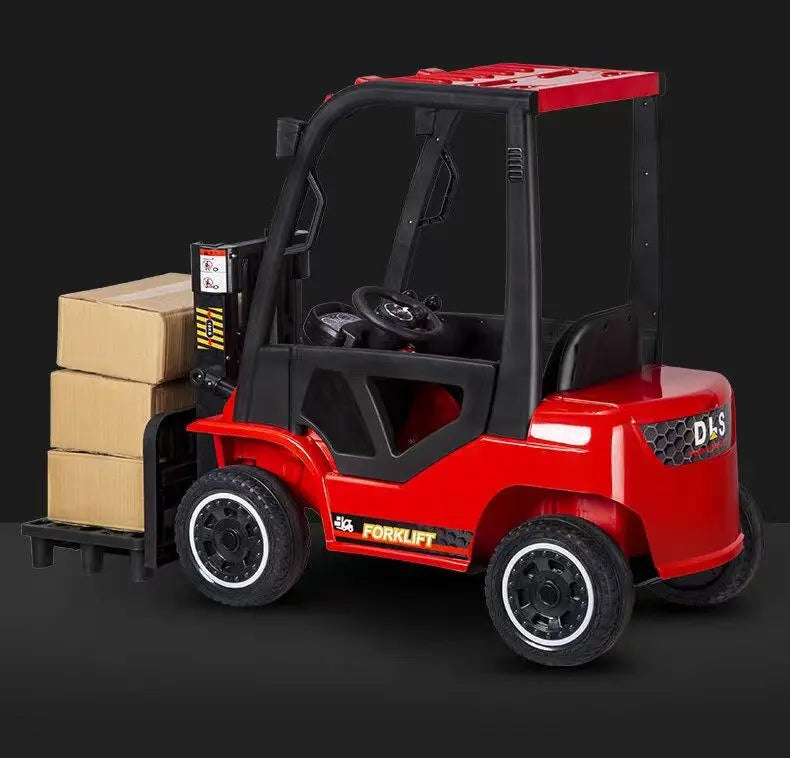 Elektro Gabelstapler Auto für Kinder 2x12V in Gelb oder Rot – Ledersitz, EVA, Fernbedienung, Bluetooth