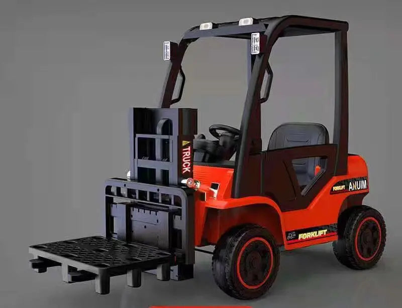 Elektro Gabelstapler Auto für Kinder 2x12V in Gelb oder Rot – Ledersitz, EVA, Fernbedienung, Bluetooth