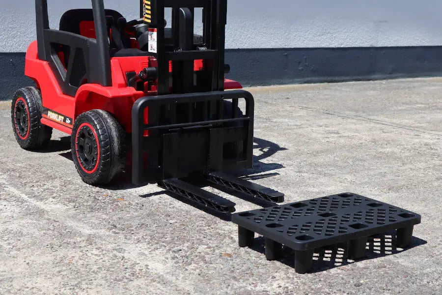Elektro Gabelstapler Auto für Kinder 2x12V in Gelb oder Rot – Ledersitz, EVA, Fernbedienung, Bluetooth