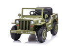 Jeep Kinder Elektroauto - 12V 4x35W in Grün mit MP3 Ledersitz Fernbedienung EVA Allrad