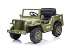 Jeep Kinder Elektroauto - 12V 4x35W in Grün mit MP3 Ledersitz Fernbedienung EVA Allrad