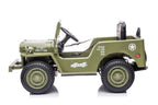 Jeep Kinder Elektroauto - 12V 4x35W in Grün mit MP3 Ledersitz Fernbedienung EVA Allrad