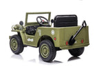 Jeep Kinder Elektroauto - 12V 4x35W in Grün mit MP3 Ledersitz Fernbedienung EVA Allrad