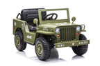 Jeep Kinder Elektroauto - 12V 4x35W in Grün mit MP3 Ledersitz Fernbedienung EVA Allrad