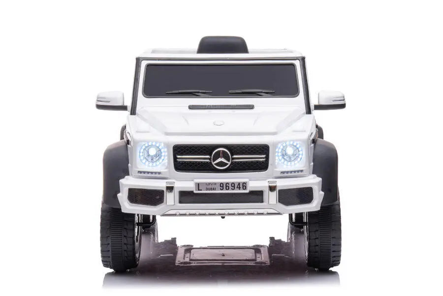 Mercedes G63 AMG 6x6 Kinder Elektroauto lizenziert in weiß oder schwarz – Leder, EVA, Fernbedienung, MP3